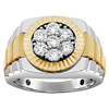 10k Two-tone Gold 1 ct tw Diamond Cluster Ring with Fluted Crown