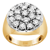14k Yellow Gold Men's 3 ct tw Diamond Cluster Ring