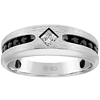 10k White Gold Men's 1/2 ct tw Black and White Diamond Ring