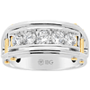14k White Gold 1 ct tw Five Stone Diamond Ring with Yellow Gold Bars