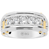 10k White Gold 1 ct tw Five Stone Diamond Ring with Yellow Gold Bars