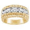 14k Yellow Gold Men's 2 ct tw Diamond Nugget Ring