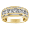 Gem on Gem 14k Yellow Gold Men's 1 ct tw Diamond Ring with Milgrain