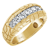 14k Yellow Gold Men's 1 ct tw Diamond Nugget Ring