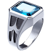 Sterling Silver Men's Blue Topaz Ring