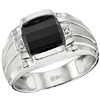 Sterling Silver Men's Black Onyx Ring with Diamonds