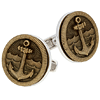 Stainless Steel and Bronze Anchor Cuff Links