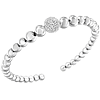 Sterling Silver 1/6 ct tw Diamond Rondelle Graduated Ball Cuff Bangle Bracelet