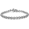Sterling Silver 1/10 ct tw Diamond Open Circle Wheel Link Tennis Bracelet 7in