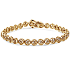 Gold-plated Sterling Silver 1/10 ct tw Diamond Open Circle Link Bracelet 7in