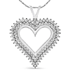 Sterling Silver 1/2 ct tw Diamond Heart Pendant Necklace