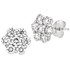 14k White Gold 1/2 ct tw Diamond Flower Earrings