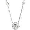 14k White Gold 1 ct Diamond Flower 18in Necklace
