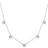 14k White Gold 1 ct Diamond Station Cluster 18in Necklace