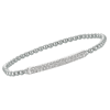 14k White Gold .50 ct tw Diamond Two Row Bar Flexible Bead Bangle Bracelet