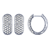 14k White Gold 1.5 ct Pave Diamond Huggie Hoop Earrings