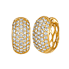 14k Yellow Gold 1.0 ct Pave Diamond Huggie Hoop Earrings