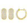 14k Yellow Gold 2.0 ct Pave Diamond Huggie Hoop Earrings