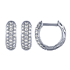 14k White Gold 0.5 ct Pave Diamond Huggie Hoop Earrings