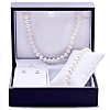 Sterling Silver Freshwater Cultured Pearl Bracelet Earrings Necklace Gift Set In Wood Box