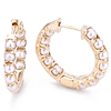 14k Yellow Gold Inside Outside Freshwater Cultured Pearl Hoop Earrings