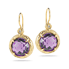 I. Reiss 14k Yellow Gold 6 ct tw Amethyst Dangle Earrings With Diamond Accents