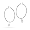 I. Reiss 14k White Gold .25 ct tw Diamond Pave Hoop Earrings With Dangling Circles
