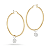 I. Reiss 14k Two-tone Gold .25 ct tw Diamond Pave Hoop Earrings With Dangling Circles