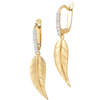 I. Reiss 14k Yellow Gold .11 ct tw Diamond Small Leaf Earrings