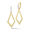 I. Reiss 14k Yellow Gold .15 ct tw Diamond Open Diamond Shape Dangle Earrings