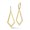 I. Reiss 14k Yellow Gold .15 ct tw Diamond Gallery Dangle Earrings With Satin Finish