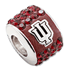 Sterling Silver Indiana University Premier Crystal Bead