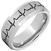 Titanium 8mm Heartbeat Ring with Beveled Edges