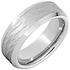 Titanium 8mm Bark Finish Ring with Beveled Edges