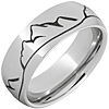 Titanium 8mm Mountain Range Ring