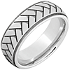 Titanium 8mm Weave Design Ring with Milgrain Edges