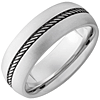Titanium 8mm Rope Design Ring with Satin Finish