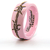 Pink Ceramic 8mm Barbwire Ring 