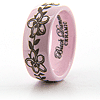 Pink Ceramic 8mm Flower Ring