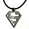 Tungsten 36mm Superman Pendant and 18in Cord