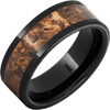 Black Ceramic Ring with Distressed Copper Inlay 8mm