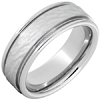 Serinium Ring with Bark Finish and Rounded Edges 8mm