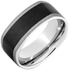 Serinium Square Ring with Black Ceramic Inlay Sandblast Finish 8mm