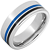 Serinium Ring with Blue and Black Enamel Inlays 8mm