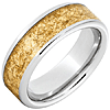 Serinium Ring with 24k Yellow Gold Leaf Inlay 8mm