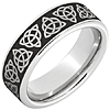 Serinium Celtic Trinity Symbol Engraved Ring 8mm