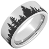 Serinium Pine Trees Ring with Flat Center 8mm