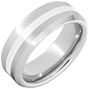 Serinium White Enamel Ring with Beveled Edges 8mm