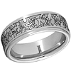 Serinium Ring with Floral Design and Rounded Edges 6mm