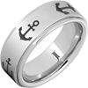 Serinium Anchors Ring with Grooved Edges 8mm